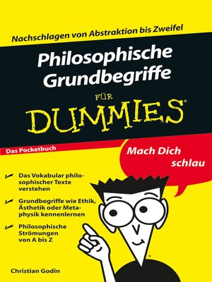 cover image of Philosophische Grundbegriffe f&uuml;r Dummies